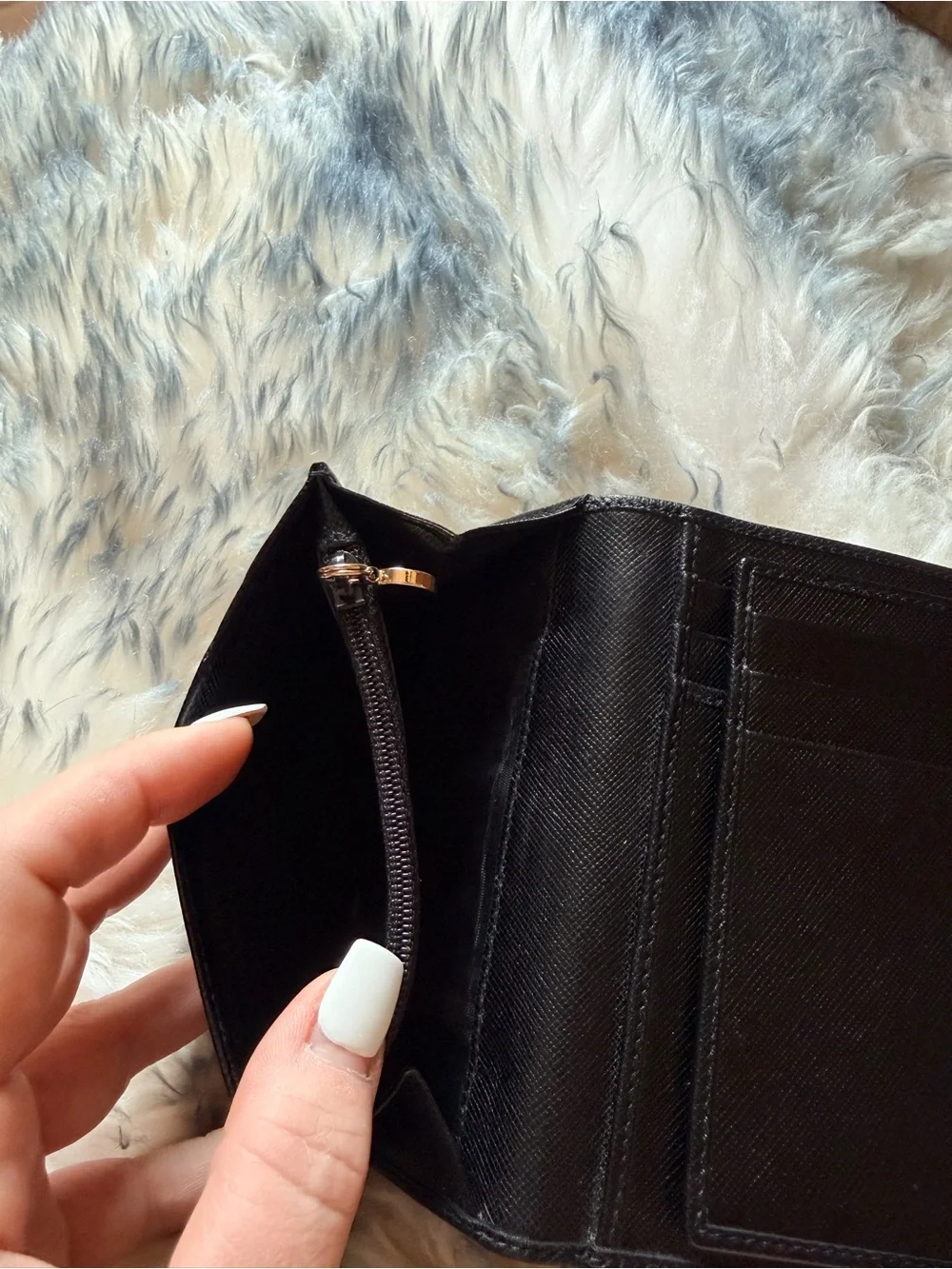 Salvatore Ferragamo Black Leather Gancini Clasp Wallet with Gold Hardware